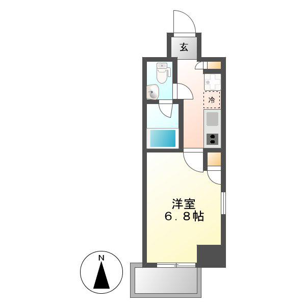 エルザビル名古屋駅前(1K/3階)の間取り写真