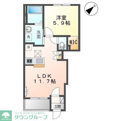 レナレジデンス(1LDK/1階)の間取り写真