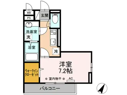 アネックスサガミ(1K/1階)の間取り写真