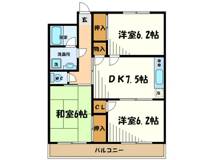 ファミールYK(3DK/5階)の間取り写真