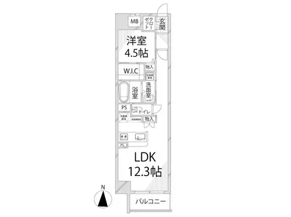キャッスルコート土山(1LDK/2階)の間取り写真