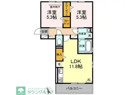 LOCOMOCOIII(2LDK/2階)の間取り写真