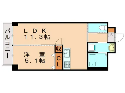 MDIフォレストガーデン三ヶ森(1LDK/5階)の間取り写真