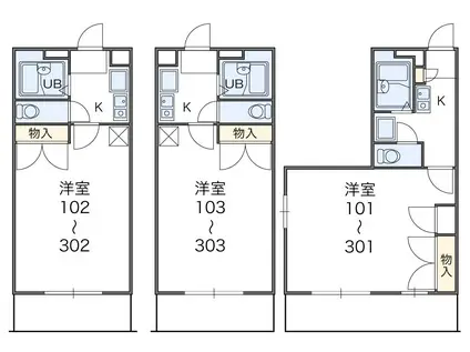 レオパレスTOMOMATSU(1K/1階)の間取り写真