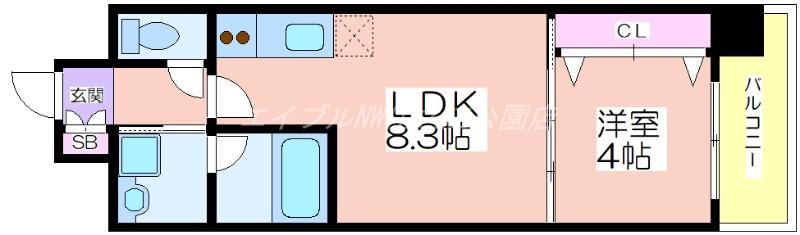 スプランディッドあびこ駅前(1LDK/6階)の間取り写真