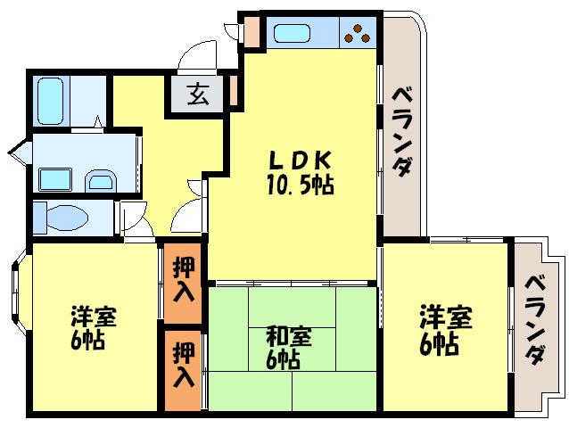 エフティ―88(3LDK/3階)の間取り写真