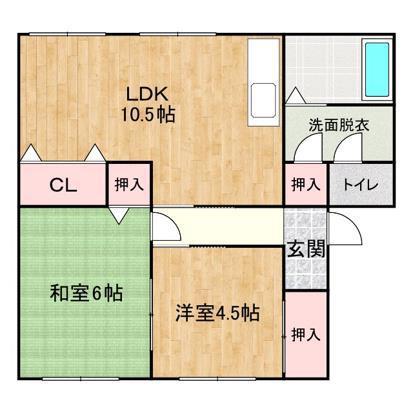 グランマップス春日(2LDK/2階)の間取り写真