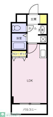 高砂ハイツ1(ワンルーム/4階)の間取り写真
