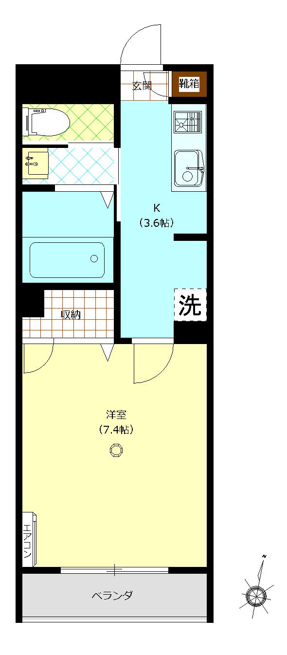 SHMパークイーストI(1K/3階)の間取り写真