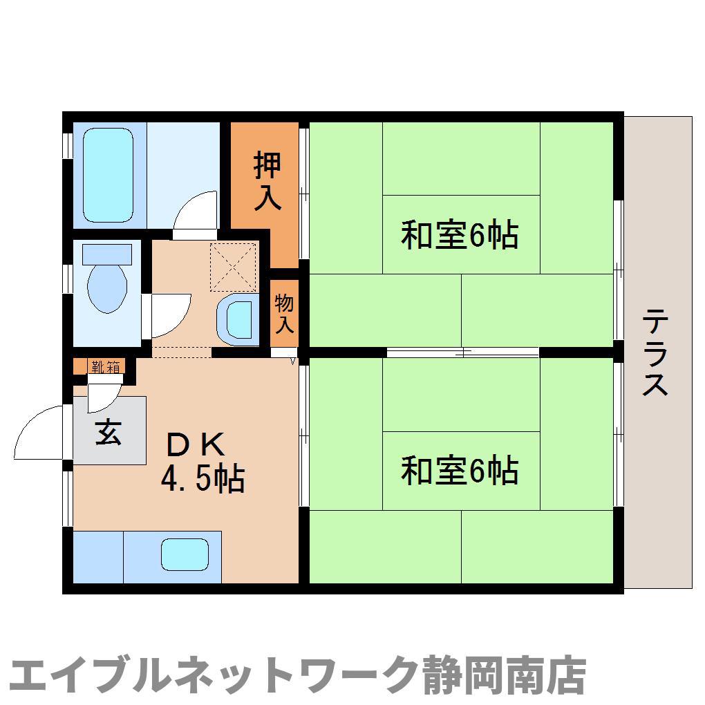ファミールスズキ(2DK/1階)の間取り写真