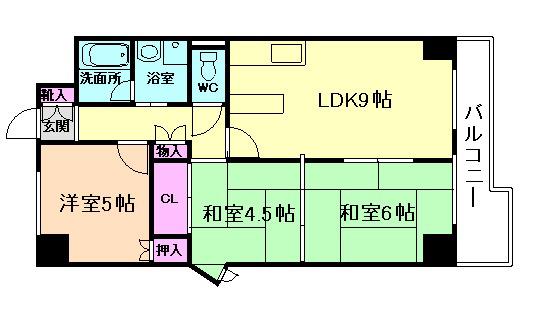 エヌエムセーズ(3LDK/6階)の間取り写真