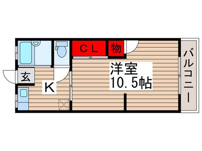 山口コーポB棟(1K/1階)の間取り写真