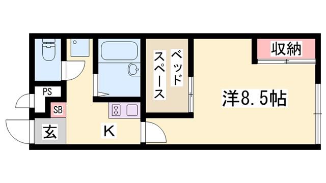 西之芝II号館(1K/2階)の間取り写真