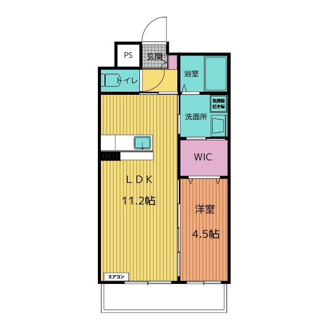 ララス アンベリール(1LDK/6階)の間取り写真