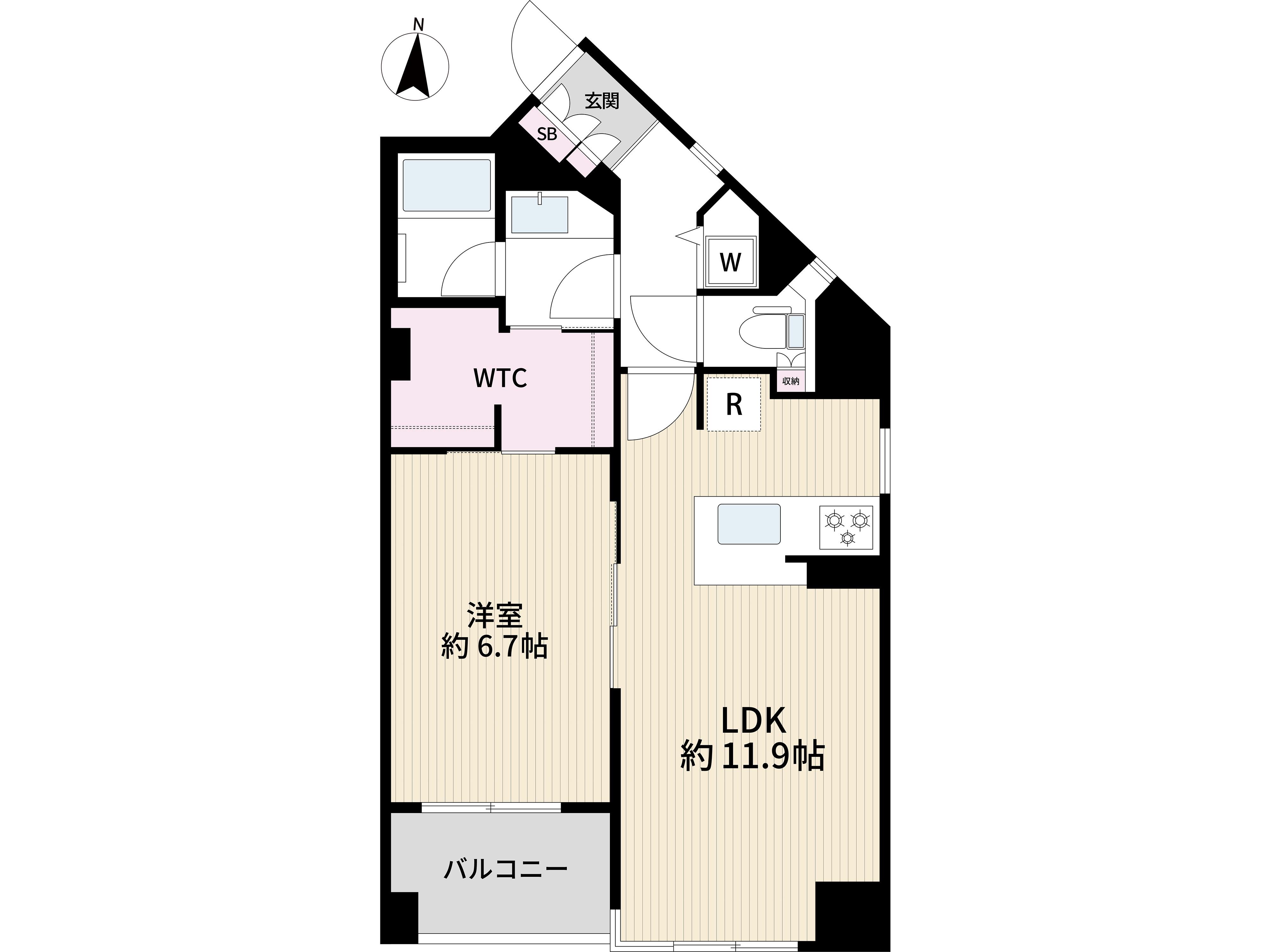 グリーンテラス世田谷(1LDK/2階)の間取り写真
