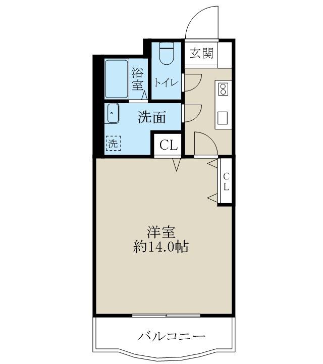 パークハイツ女池南(1K/3階)の間取り写真