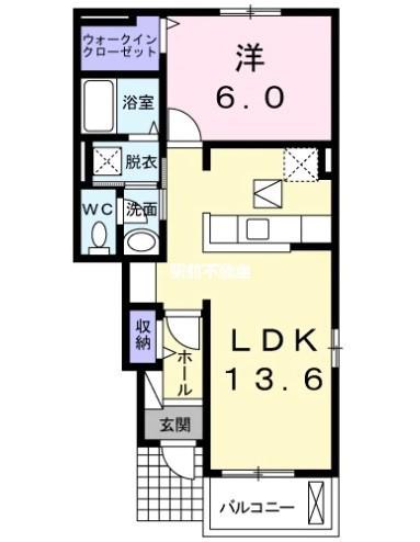 カレントヒルズ善導寺II(1LDK/1階)の間取り写真