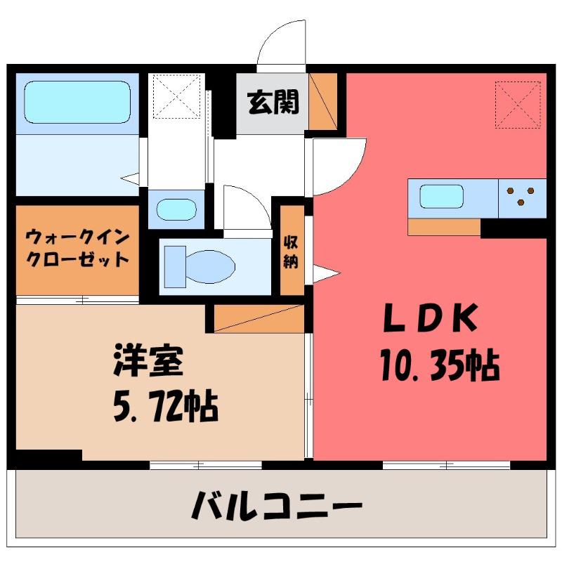 カーサ リン(1LDK/1階)の間取り写真