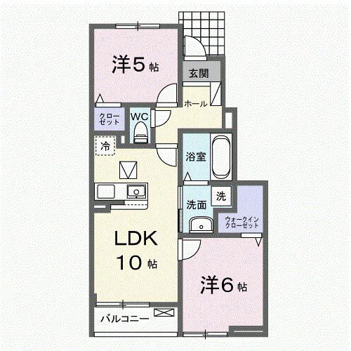 ソラティオ(2LDK/1階)の間取り写真