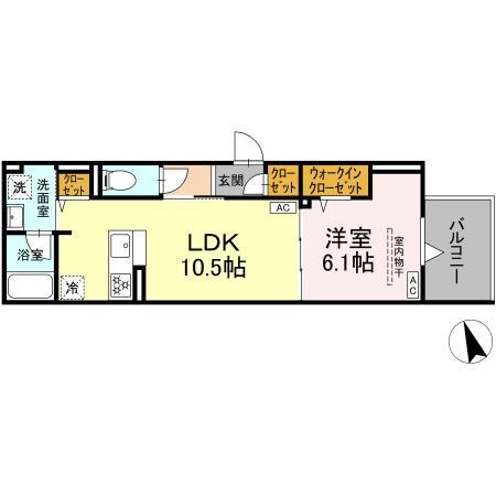 DBLESS狛江(1LDK/2階)の間取り写真