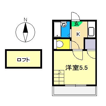曙町レジデンス(1K/1階)の間取り写真