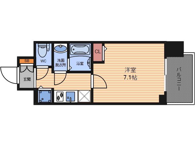S-RESIDENCE天満GRACIS(1K/5階)の間取り写真