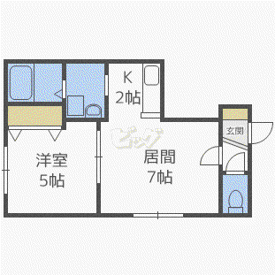 LAPUTA(1LDK/3階)の間取り写真