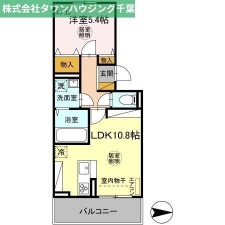 D-ROOM穴川2丁目(1LDK/2階)の間取り写真