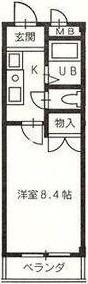 エスポア八田(1K/3階)の間取り写真