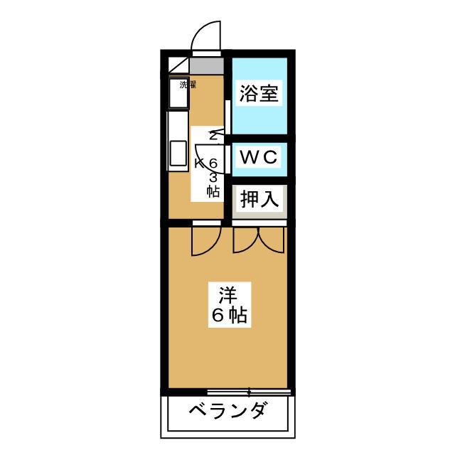 ヴィラージュ国立(1K/1階)の間取り写真