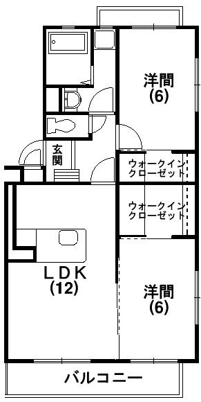ライラックガーデン(2LDK/3階)の間取り写真