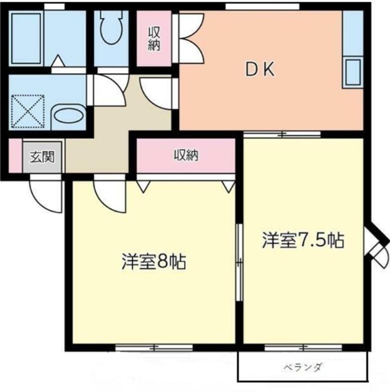 サンライフ荒井(2DK/1階)の間取り写真