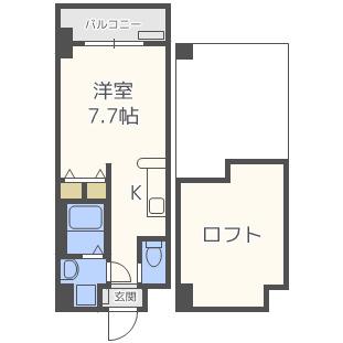 エグゼ大阪BAY(1K/2階)の間取り写真