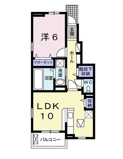 リントリーハウスⅡ(1LDK/1階)の間取り写真
