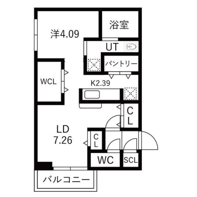 メラ ヴェルデ(1LDK/4階)の間取り写真