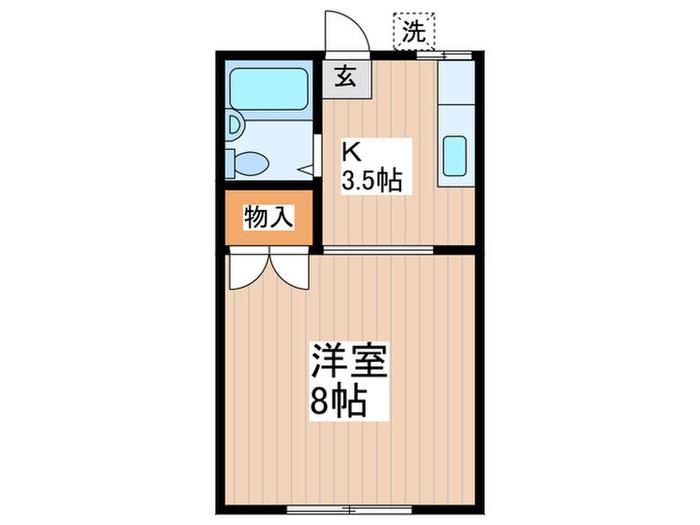 第一佐藤コーポ(1K/1階)の間取り写真