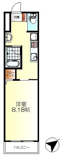 ネクサス広古新開(1K/3階)の間取り写真
