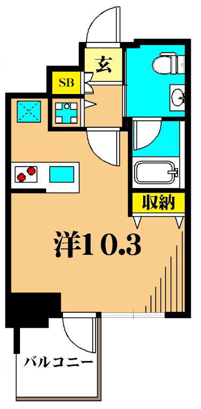 プライマル大井仙台坂(ワンルーム/6階)の間取り写真