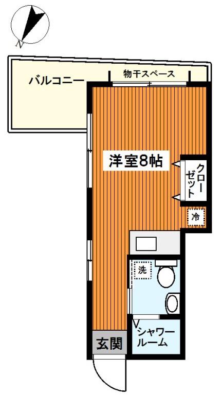 グリーンピア三ツ沢(ワンルーム/3階)の間取り写真