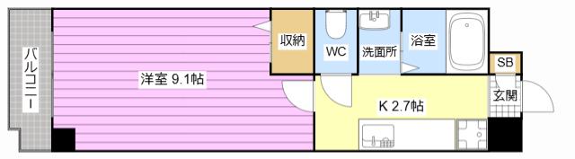 TKマンション中央I(1K/5階)の間取り写真