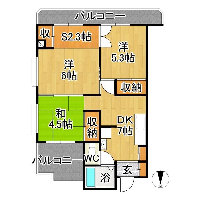 マンション瑞凰(3SDK/3階)の間取り写真