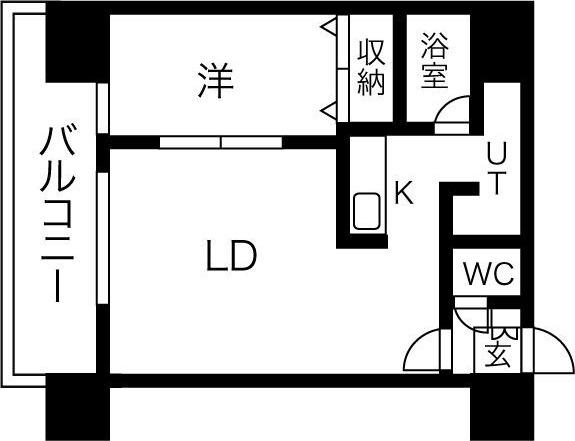エッジウォーターテラス(1LDK/7階)の間取り写真