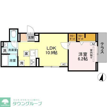 セレスティア上十条(1LDK/1階)の間取り写真