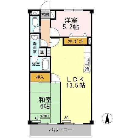 サニーコート鶴見(2LDK/3階)の間取り写真