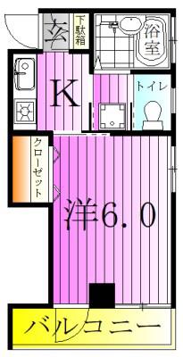 ロイヤルコーポ鹿浜(1K/3階)の間取り写真