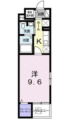 ソブレパサール(1K/4階)の間取り写真