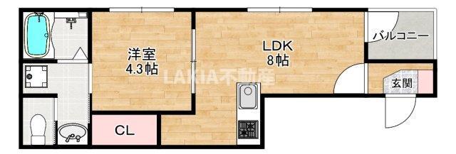 ハーモニーテラス杭全(1LDK/3階)の間取り写真