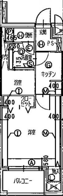GENOVIA東川口(1K/1階)の間取り写真