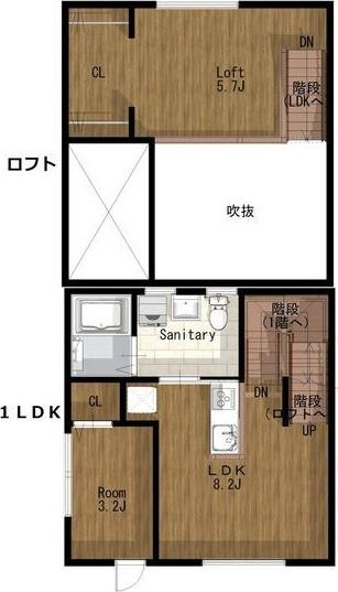ESPRESSO 清須(1LDK/2階)の間取り写真