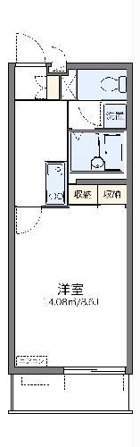 レオネクストアロマルカネハイツ(1K/4階)の間取り写真